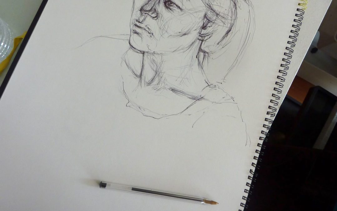 Ball point pen study for portrait commission