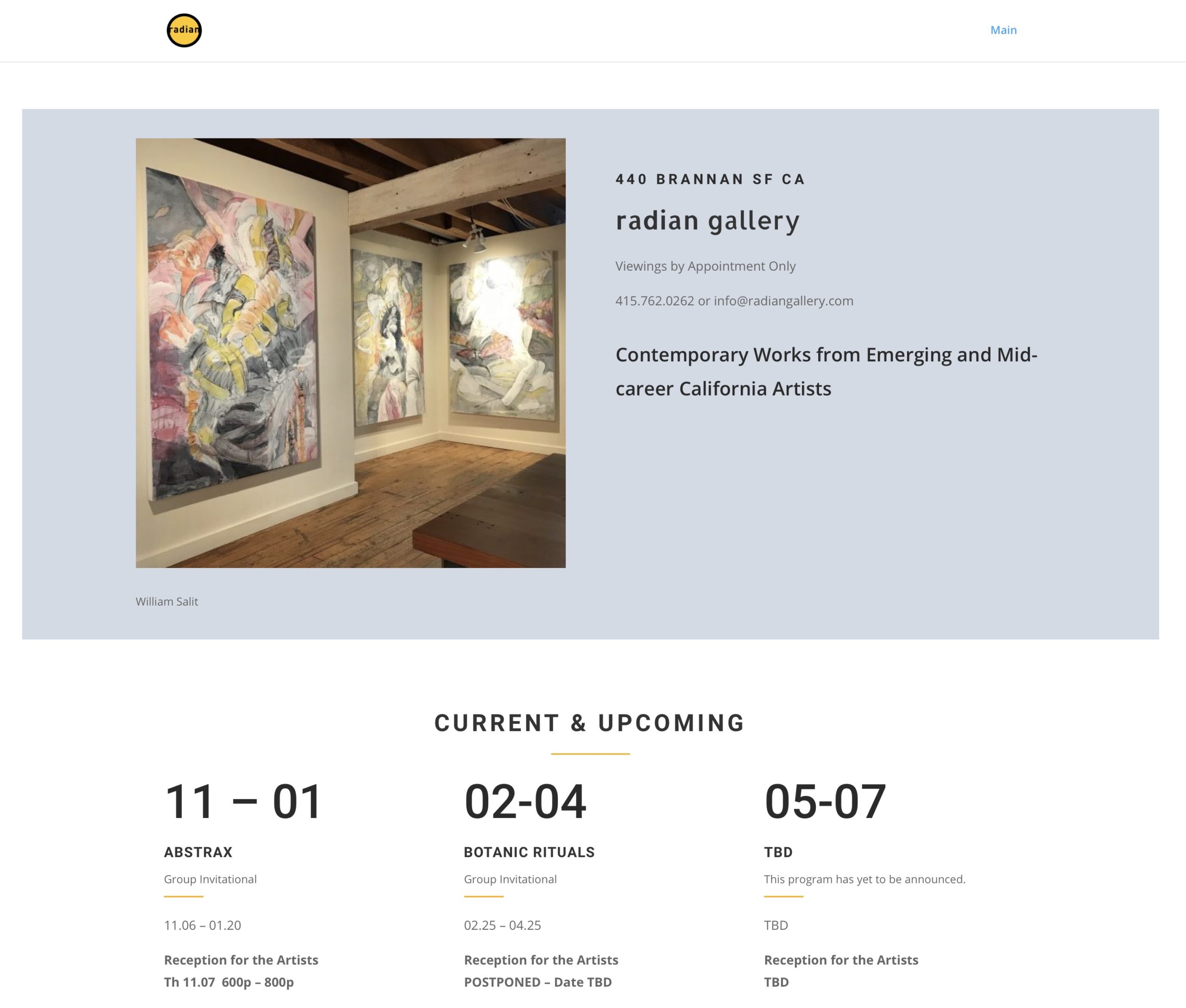 Radian Gallery home page